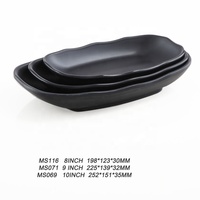 Vaisselle en mélamine pour restaurant en gros, incassable, assiette noire mate de 10 pouces