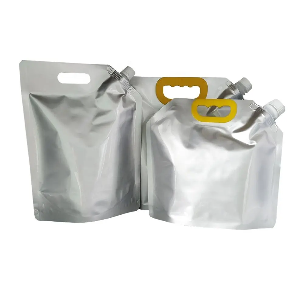 Top Quality Pure Aluminum Foil Spout Pouch mit Handle für 500ml 1L 1.5L 2L 3L 4L 5L Detergent Liquid Packaging