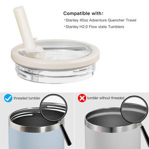 Couverture de remplacement pour gobelet Stanley anti-fuite de 40 oz avec couvercle à paille rabattable, accessoire de vaisselle pour tasse Stanley - Product Image 5