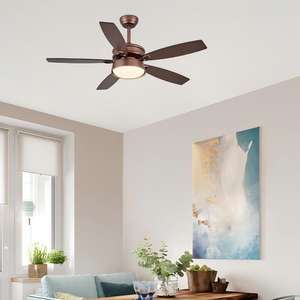 Ventilateur de plafond LED de luxe 48 pouces à moteur DC réversible, design européen, télécommande, cristaux invisibles rétractables, 3 éclairages modifiables, 6 vitesses - Product Image 6