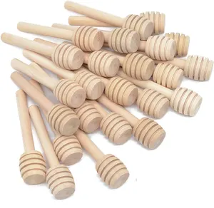 100 Uds Mini palitos de panal de madera vajilla cucharón de miel para dispensar miel llovizna fiesta de boda y Idea de regalo