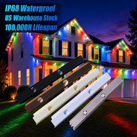 Éclairage de Noël décoratif pour les avant-toits des maisons, adressable, 12V 24V 36V, 30 mm, IP68, étanche, permanent, extérieur, RGBW, 3 LED, points lumineux