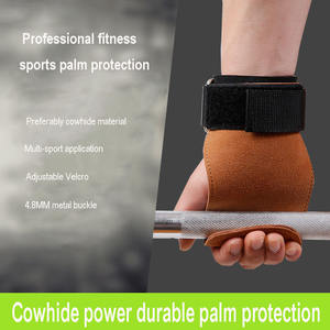 Muñequeras <span class=keywords><strong>de</strong></span> cuero <span class=keywords><strong>de</strong></span> vaca para levantamiento <span class=keywords><strong>de</strong></span> pesas, muñequeras personalizadas para gimnasio - Product Image 5