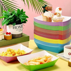 Boîte d'emballage en papier kraft en forme de bateau pour sushi frites hamburgers fast-food de qualité alimentaire - Product Image 3