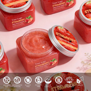 Gommage corporel au sucre et à la fraise, naturel, personnalisé, pour une <span class=keywords><strong>peau</strong></span> lisse, douce, éclaircissante et blanchissante, marque privée - Product Image 4