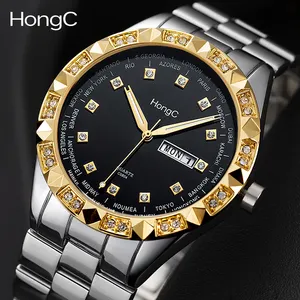 C0804 D Men's date wristwatch luxury solid stainless steel quartz watches waterproof calendar design custom gift watch wholesale