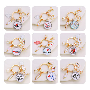 พวงกุญแจแจ้งเตือนทางการแพทย์รุ่นปี300,หน้ากากหมวกพยาบาลแพทย์เข็มฉีดยาเข็มฉีดยาหัวใจหูฟังแบบห้อยพวงกุญแจ - Product Image 4