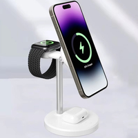 Chargeur sans fil magnétique multifonction 3 en 1, type rapide PD 15W 25W, chargeur rapide type C, support de téléphone pour montre et écouteurs