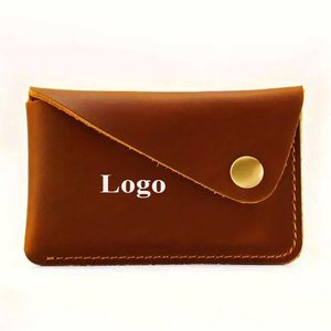 Porte-cartes de crédit créatif avec logo personnalisé, porte-cartes compact rétro, porte-monnaie multifonctionnel en PU de style vintage, cadeau - Product Image 1