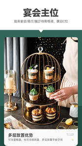 Espositore per alimenti per <span class=keywords><strong>arte</strong></span> e matrimonio in ceramica a tre strati a doppio strato - Product Image 6