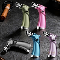 Briquet torche moderne pour cigares, flamme triple jet, rechargeable, résistant au vent, pour l'extérieur