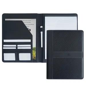 Nuovo blocco di scrittura riprendi intervista documento Planner Notebook Pocket Card Holder cartella in pelle PU portafoglio da lavoro Padfolio Organizer