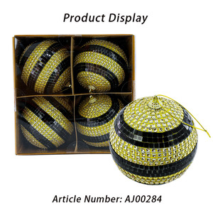 เครื่องประดับต้นคริสต์มาสรูปผึ้งขนาดเล็กเครื่องประดับสีเหลืองสีดำของตกแต่งคริสต์มาสที่แขวนประดับด้วยเลื่อมสำหรับวันหยุดคริสต์มาส - Product Image 4