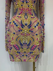 Minivestido <span class=keywords><strong>de</strong></span> <span class=keywords><strong>Mujer</strong></span> Brillante con Pedrería <span class=keywords><strong>Roja</strong></span>, Sexy, <span class=keywords><strong>para</strong></span> Cumpleaños, Boda, Fiesta <span class=keywords><strong>de</strong></span> Graduación, Drag Queen, Cantante, Actuación en Escenario - Product Image 5