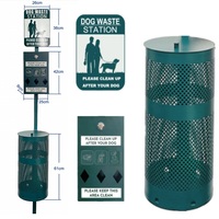 Station de collecte des déchets pour animaux de compagnie Flash Furniture Kessler avec distributeur de sacs, flacon de désinfectant et poubelle