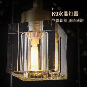 Modern Minimalist Single Head Crystal Pendant <b>Light</b> Creative Personalized All Copper Bedside <b>Bar</b> Counter Long Cord <b>Light</b> Luxury - Product Image 5