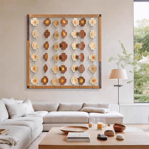 Nuovo Design: Dipinto Decorativo Floreale Boho con Cornice, Fiori 3D Fatti a Mano, Decorazione da Parete Minimalista e Rustica per la Casa - Product Image 3
