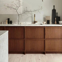 CASALANDER américain classique modulaire armoires de cuisine ensemble placard mélamine planche bois placage complet cuisine meubles étanche