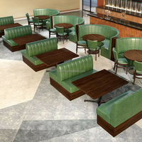 Los Sofás de Cuero PU Estilo Americano Clásico Son la Opción Preferida para Muebles en Restaurantes, Locales de Comida Rápida y Hamburgueserías