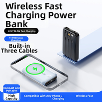 Batterie externe 3-en-1 ultra-fine 10000 mAh avec affichage numérique, câble de charge et chargeur sans fil magnétique pour iPhone 17 16