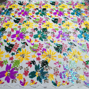 African Dress Bridal Nigerian French Lace Material <strong>Mesh</strong> <strong>Multi</strong> <strong>Color</strong> Sequins Wedding <strong>Fabric</strong> for Women Daisy Pattern