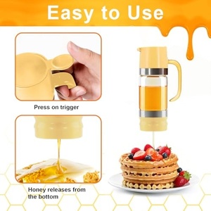 Dispensador de miel de vidrio de 9 oz sin goteo con asa, tarro dispensador de miel y jarabe, ideal para miel y jarabe - Product Image 3