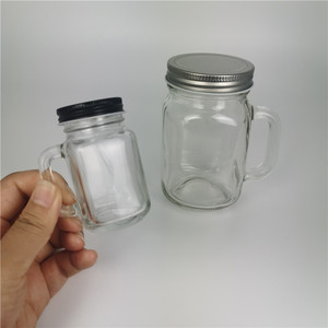 Bocaux en verre Mason <span class=keywords><strong>avec</strong></span> poignées 2022, 50 ml, 120 ml, 250 ml, bocaux en verre Mason, bocaux à boire en verre Mason <span class=keywords><strong>avec</strong></span> couvercle et poignée - Product Image 6