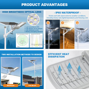 Professional Integrated Solar <b>LED</b> Street <b>Lights</b> Automatic <b>Motion</b> <b>Sensor</b> CE Rohs Certified IP65 Rating for Road - Product Image 3