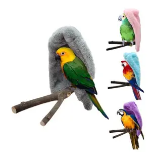 Soft Plush Bird Hammock Winter Windproof Bird Parrot Cage Hanging Bed Parakeet Cave Hideout Tent Pet Birds Nest Supplies