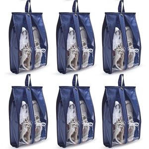 Grands sacs de rangement pour chaussures pliables en PVC imperméable multicolores pour le salon, organisateur de chaussures portable, fermeture éclair robuste - Product Image 5