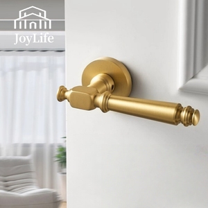 Cerradura de Puerta Silenciosa de Latón Sólido Dorado, Manija Doble para Puerta, Cerradura de Privacidad y Pasillo y Cerradura Ficticia para Puerta de Madera de Dormitorio - Product Image 1