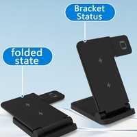 Station de charge sans fil 3-en-1 WL146 de marque LP, 15W, magnétique, idéale pour les voyages, support de charge de bureau élégant pour téléphone, montre et écouteurs