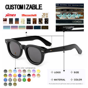 Gafas de Sol Redondas con Montura Completa Polarizadas Unisex Personalizadas para Conducir, Montura de Acetato - Product Image 2