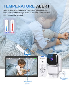 Anicebb Dernier modèle ABM720s Tuya Smart 1080p Wi-Fi 2.4GHz FHSS Babyphone avec vision nocturne et rappel d'alimentation - Product Image 4