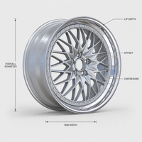 Jantes forgées de qualité aérospatiale, design maillé, à déport profond pour voitures de sport, muscle cars, classiques, JDM, Stance, ajustement personnalisé
