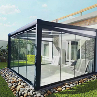 Véranda moderne 4 saisons, véranda extérieure en verre, jardin d'hiver imperméable, cadre en aluminium, maisons en verre Low-E, entrepôt, hôtel