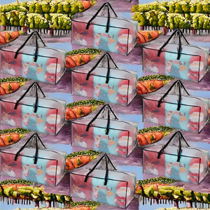 VENO Set di 10 Borse per Stoccaggio in PP Resistente (29x15x12) Design Natalizio Pieghevoli con Manico per Traslochi Vestiti Campeggio - Product Image 2