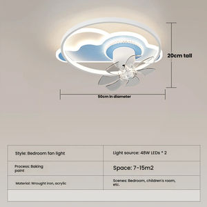 Lámpara <span class=keywords><strong>de</strong></span> Techo Moderna con Ventilador LED, Control Remoto, Regulable, Protección Ocular, Alto CRI 97, Motor <span class=keywords><strong>de</strong></span> CA <span class=keywords><strong>de</strong></span> 6 Velocidades, Funcionamiento Silencioso - Product Image 2