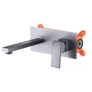 Rubinetto Quadrato a Incasso Nero, Miscelatore Monocomando per Lavabo da Bagno Oro Spazzolato, Rubinetto Cromato, Rubinetto in Metallo Canna di Fucile - Product Image 4