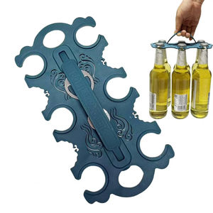 Soporte de Plástico para Cerveza, Portavasos para 6 Botellas y Portavasos Multiusos, Barra Portátil para Fiestas KTV y Barbacoa - Product Image 1