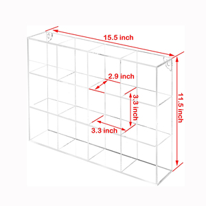 <span class=keywords><strong>Vitrine</strong></span> murale moderne à 12 compartiments en acrylique transparent à collectionner avec installation auto-adhésive Design pré-assemblé - Product Image 6
