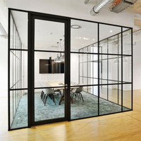 Portes et fenêtres de séparation intérieures commerciales en verre trempé double couche insonorisées et isolantes thermiquement pour salon et chambre modernes 5
