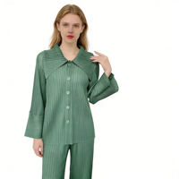 Miyake 2026 Sommer Damen Plissierter Cape-Cardigan mit Umlegekragen, Einreiher, ausgestellten Ärmeln, locker geschnitten, lässig und bequem