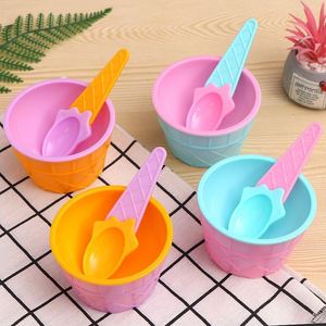 Tazón de Plástico para Helado con Cuchara, Diseño de Caramelo de Dibujos Animados, 200 ml, Juego de Tazas para Postre para Niños, Fiestas de Verano, Eventos Festivos - Product Image 2