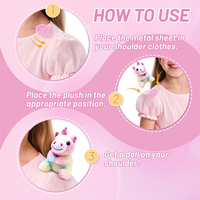 Peluche Licorne Magnétique Créative à Porter à l'Épaule, Jouets en Peluche Mignons, Accessoires de Déguisement, Compagnons d'Épaule, Cadeaux pour Enfants