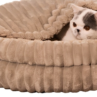 Coussin pour chat CheerPals avec housse non amovible, 50 cm, lavable en machine, confortable, rembourré en coton, niche d'hiver, très élastique, pour dormir