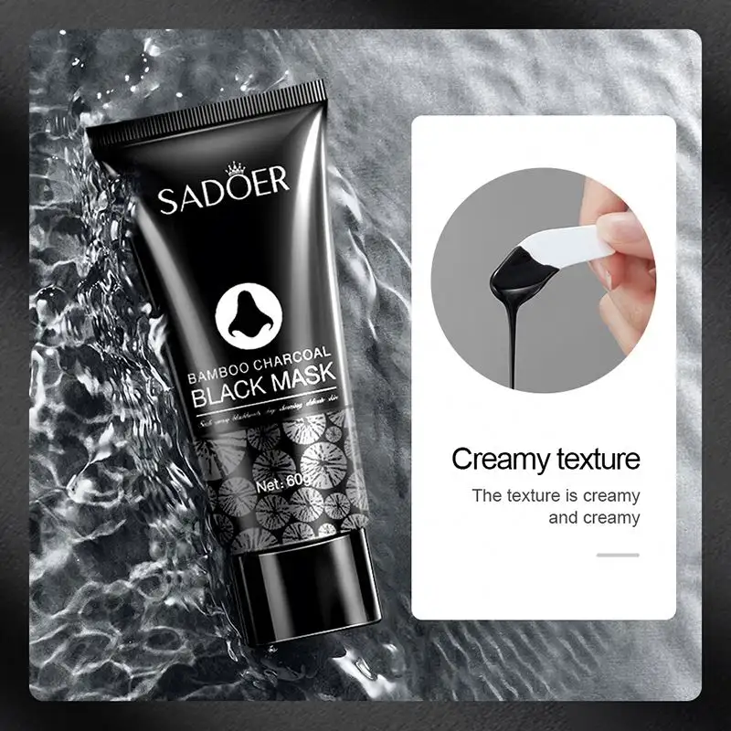 SADOER OEM özel etiket siyah nokta kaldırma arındırıcı soyulabilir Anti akne beyazlatma derin temizlik doğal siyah maske