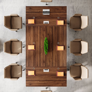 Large Modern Wooden Steel Plastic Conference <b>Table</b> <b>Office</b> Meeting Room Boardroom Cable Management Cabinet Base High Quality - Product Image 5