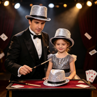 Sombrero Fedora con Lentejuelas Brillantes para Baile, Hip Hop, Fiesta, Disfraz, Carnaval, Halloween, Navidad, Año Nuevo, Adultos y Niños