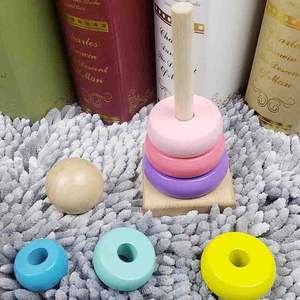 Juguete Educativo de Torre de Arcoíris para Niños, Directo de Fábrica, 40 Piezas, Animales, Tema de la Naturaleza, Color Macaron, Madera Yunhe - Product Image 2